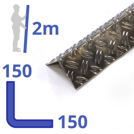 Aluminium L-profiel traanplaat 80 x 80 x 2,5 mm