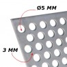 geperforeerd staal 1000x500x1,5  Rond 5mm