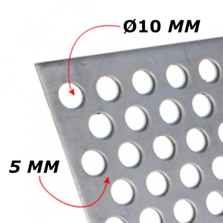 Geperforeerd staal 1000x500x1,5 Rond 10mm
