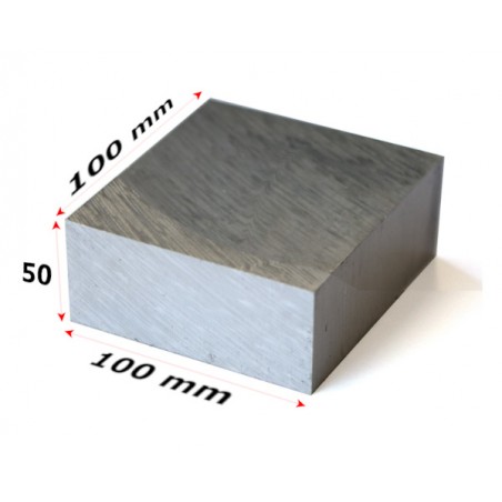 aluminium blok 100x100x50mm