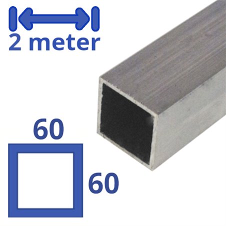 aluminium koker 60 x 60 x 2mm