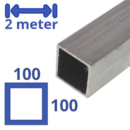 aluminium koker 100 x 100 x 2mm