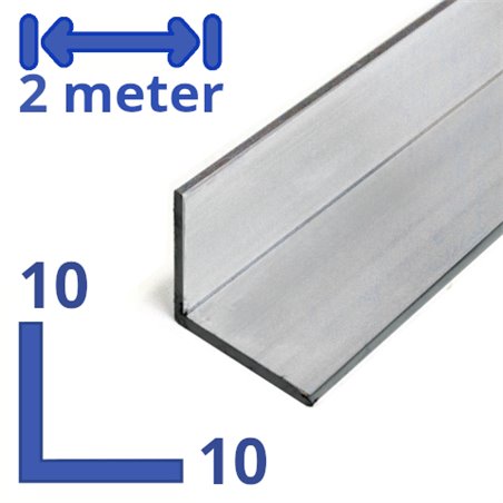 aluminium L-profiel 10 x 10 x 2mm