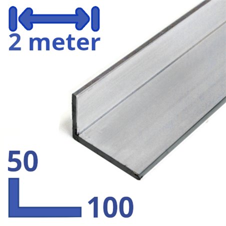 aluminium L-profiel 100 x 50 x 3mm