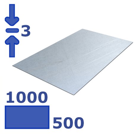Plaat verzinkt 500x1000x3.0mm