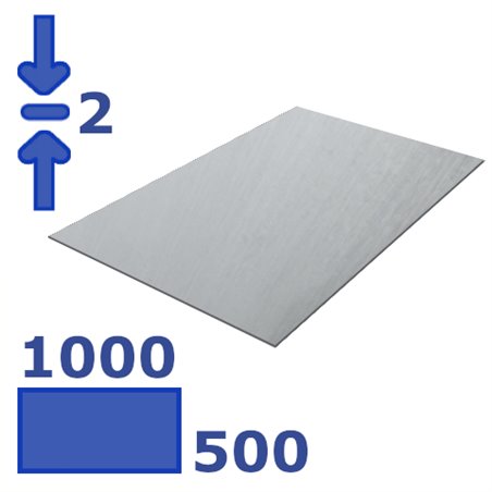 Plaat zincor 500x1000x2.0mm