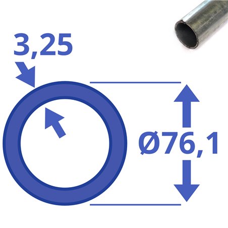 Verzinkte buis 76,1 x 3,25mm