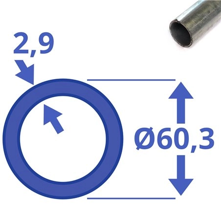 Verzinkte buis 60,3 x 2,9mm