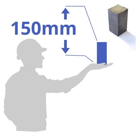 Stalen blok 50x50x150mm