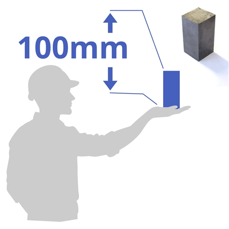 Stalen blok 50x50x100mm