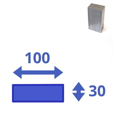 Stalen blok 100 x 100 x 30mm