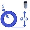 Stalen bus 30x5mm, lengte: 100mm