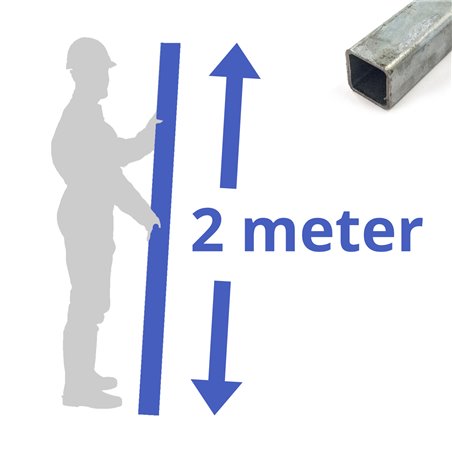 Verzinkte stalen  koker 30x30x2mm