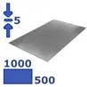 plaat staal 500 x 1000 x 5.0mm