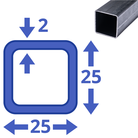 stalen koker 25x25x2mm