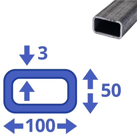 stalen koker 100x50x3mm