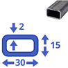 stalen koker 30x15x2mm