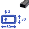 stalen koker 60x30x3mm