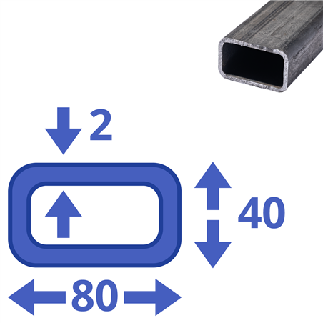 stalen koker 80x40x2mm