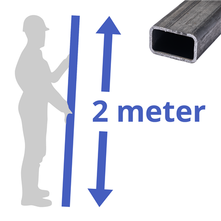 stalen koker 100x50x3mm