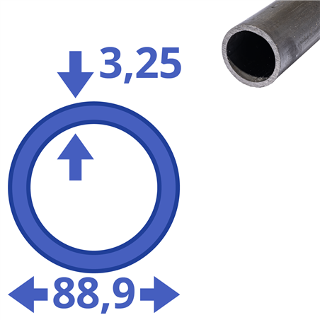 stalen buis (3") 88,9x3,25mm