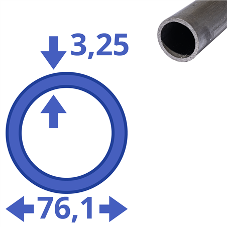 stalen buis (2,1/2") 76,1x3,25mm