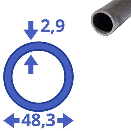 stalen buis (1,1/2") 48,3x2,9mm