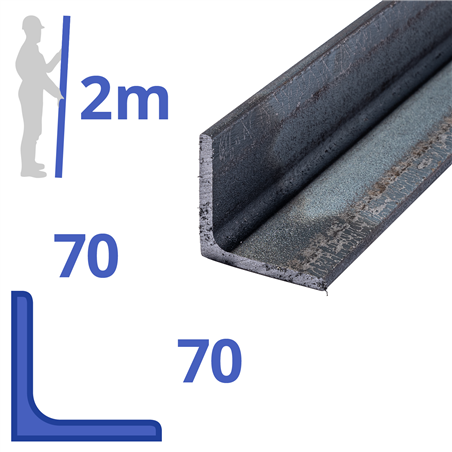Stalen L-profiel 70x70x7mm