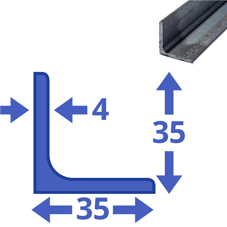 stalen L-profiel wgw 35x35x4mm