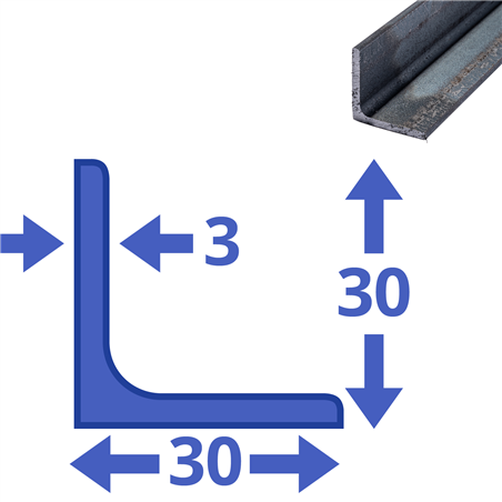 stalen L-profiel wgw 30x30x3mm