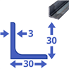 stalen L-profiel wgw 30x30x3mm