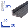 stalen L-profiel 40 x 20 x 3mm