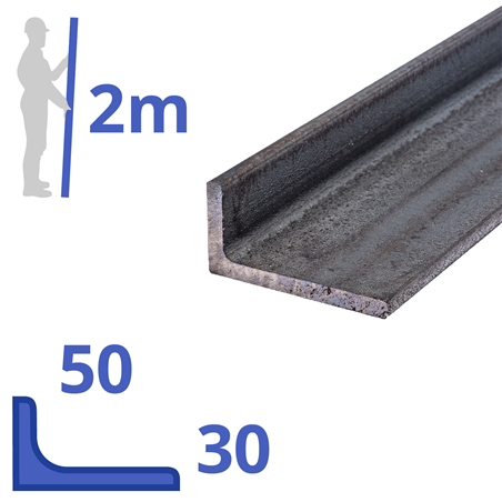 Stalen L-profiel 50x30x5mm