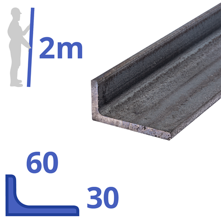 stalen L-profiel 60 x 30 x 5mm