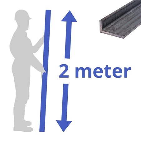stalen L-profiel 80 x 40 x 6mm