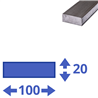 stalen plat 100 x 20mm, lengte 1000mm