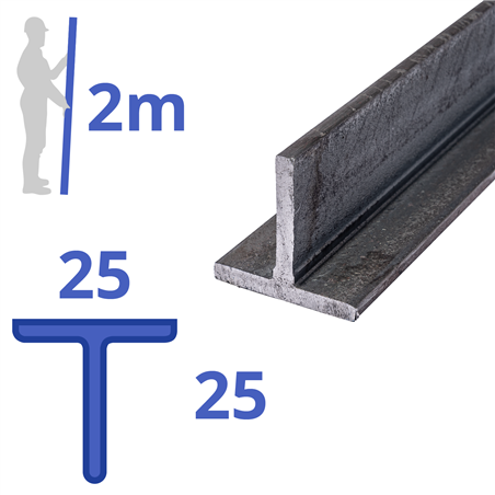 Stalen T-profiel 25x25x3,5mm