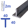 stalen T-profiel 40 x 40 x 5mm