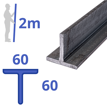 stalen T-profiel 60 x 60 x 7mm