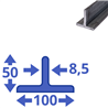 stalen T-profiel 100 x 50 x 8,5mm