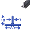 stalen T-profiel 80 x 40 x 7mm
