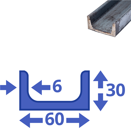 stalen UNP 30x60x30x6mm