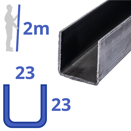 stalen U-profiel 23x23x23x2mm