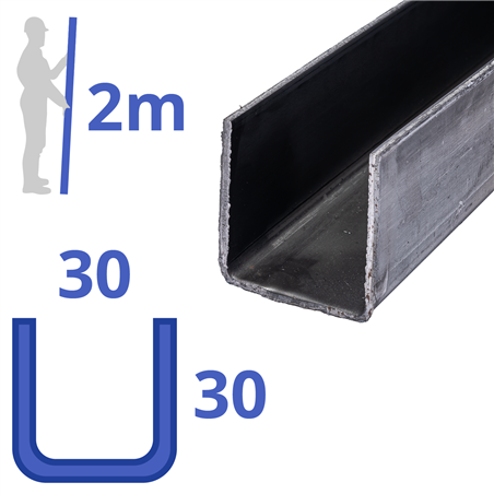 Stalen U-profiel 30x30x30x2mm