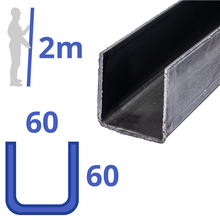 Stalen U-profiel 60x60x60x3mm