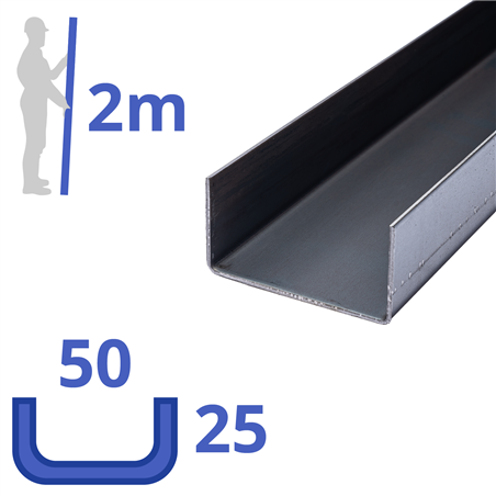 Stalen U-profiel 25x50x25x3mm