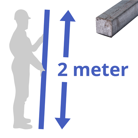 stalen massief vierkant 8x8mm