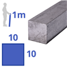 stalen blank vierkant 10 x 10mm, lengte 1000mm