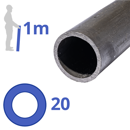 Stalen buis 20x5mm, lengte 1m
