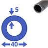 Stalen buis 40x5mm, 1000mm